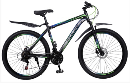 Велосипед 27,5 PULSE Lite MD-4800 черный/зеленый/синий