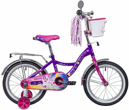 Велосипед 16 Novatrack LITTLE GIRLZZ фиолетовый