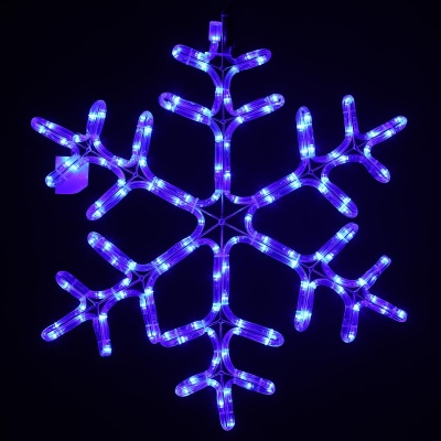 Снежинка из дюралайта LED уличная d=60 см 6 м мерцающая синяя
