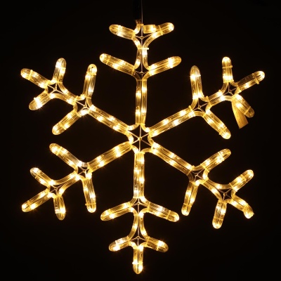 Снежинка из дюралайта LED уличная d=60 см 6 м мерцающая тёпло-белая
