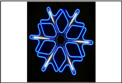 Снежинка неоновая уличная d=0,6 м с LED лентой 5 м синяя