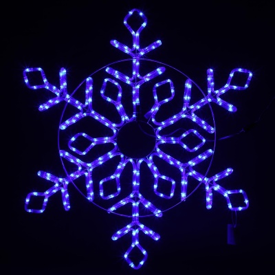 Снежинка из дюралайта LED уличная d=90 см 11 м мерцающая синяя
