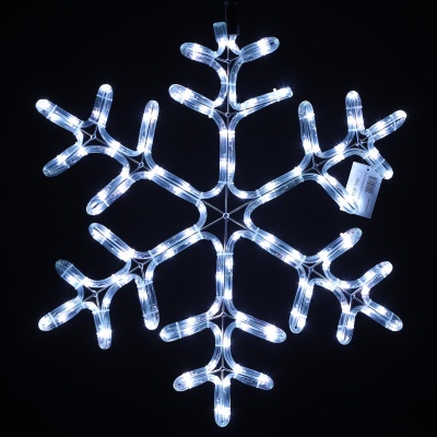Снежинка из дюралайта LED уличная d=60 см 6 м мерцающая белая