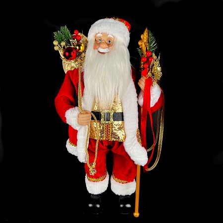 Новогодняя декорация Дед Мороз 45 см S1142-18