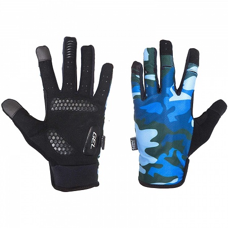 Перчатки Green Cycle Rocker с закрытыми пальцами XL синий камуфляж