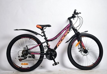 Велосипед 24 Rook MA240DW чёрно-розовый