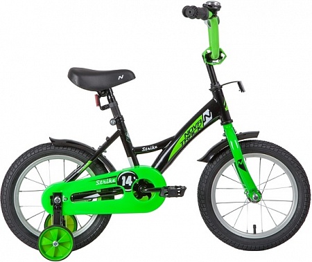 Велосипед 14 Novatrack Strike черно-зеленый