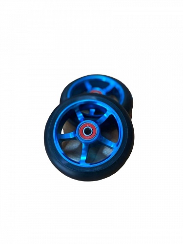 Колеса трюкового самоката 110мм алюминиевые Abec 9 ( 5 лучей) синий