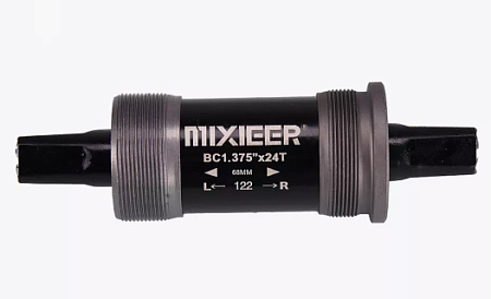 Каретка MIXIEER BB MX-A203 68x122, под квадрат картриджная, пром подшипники, чёрная