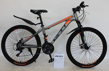 Велосипед 26 Rook GTI MS261D серебристо-оранжевый