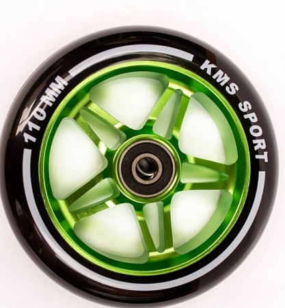 Колеса трюкового самоката 110мм алюминиевые Abec 7 зеленый
