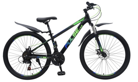 Велосипед 26 Pulse Lite MD-5000, цвет черный/сине/зеленый