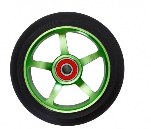 Колеса трюкового самоката 110мм алюминиевые Abec 9 ( 5 лучей) зеленый