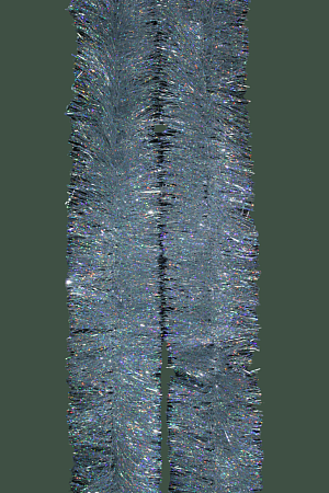 Мишура Норка на проволоке цветная голографич, серебро, дл 2м, ш 100мм, 2 шт.